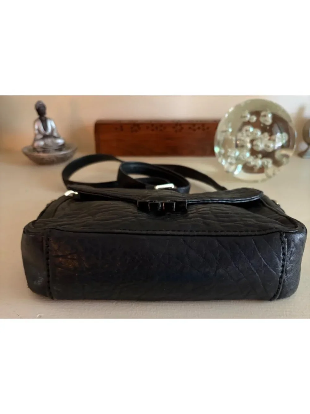 Tory Burch Parkan Crossbody Black Pebbled Handbag